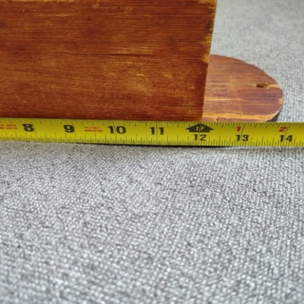Vintage Wooden Wall-Mounted Knife Holder Brown Well Loved Primitive Farmhouse